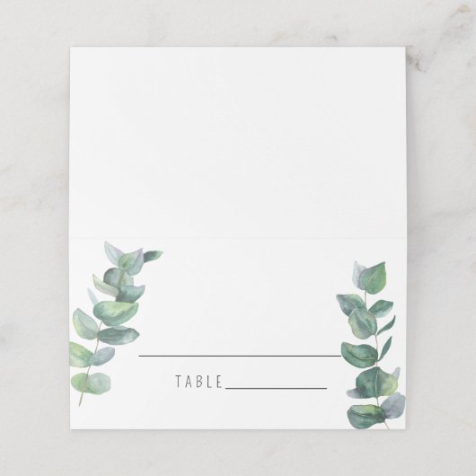 Eukalyptus - Hochzeiten von Platzkarten (Außenseite Aufgefaltet)