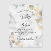 Eukalyptus-Hochzeitmarmor goldener Luxus Magneteinladung (Vorderseite)