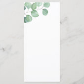 Eukalyptus - Hochzeitmenü Menükarte (Rückseite)