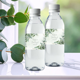 Eukalyptus Hochzeits-Wasserflaschenetikett 1001A Wasserflaschenetikett