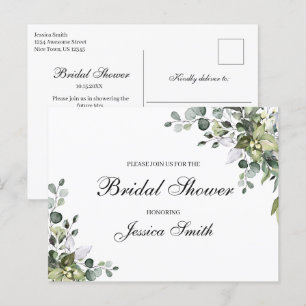 Eukalyptus-Hochzeitsdusche-Einladungskarte Postkar Postkarte