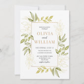 Eukalyptus-Hochzeitseinladung, grün druckbar Einladung (Vorderseite)