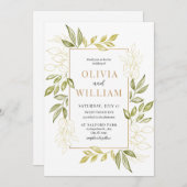 Eukalyptus-Hochzeitseinladung, grün druckbar Einladung (Vorne/Hinten)