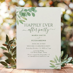 Eukalyptus Hochzeitsempfang 'Happily Ever After' Einladung