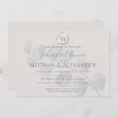 Eukalyptus-Hochzeitsessen in Silver Sage Probe Einladung (Vorne/Hinten)