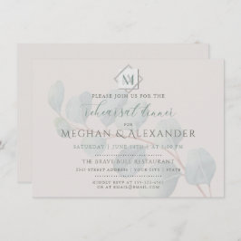 Eukalyptus-Hochzeitsessen in Silver Sage Probe Einladung