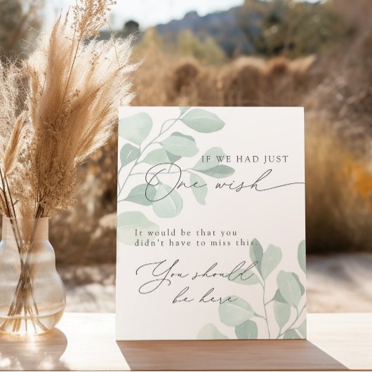 Eukalyptus-Hochzeitsfeier im Zeichen des liebenden Sockelschild