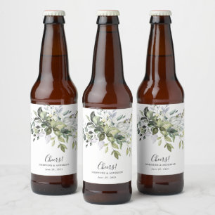 Eukalyptus-Hochzeitsgeschenk-Bierflaschenetiketten Bierflaschenetikett