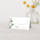 Eukalyptus-Hochzeitsgold-Platzkarten Platzkarte (Vorderseite)