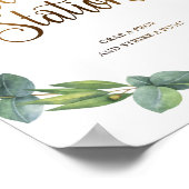 Eukalyptus-Hochzeitshilfsschild für selfie Foto Poster (Ecke)