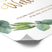 Eukalyptus-Hochzeitshilfsschild für Wohlbefinden Poster (Ecke)