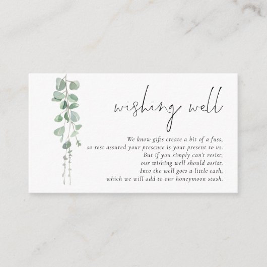 Eukalyptus-Hochzeitskalender Begleitkarte (Vorderseite)