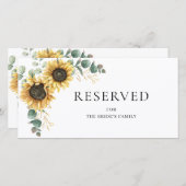 Eukalyptus-Hochzeitskarte für Blumensonnenblume (Vorne/Hinten)