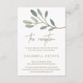 Eukalyptus-Hochzeitskarte für Gold Begleitkarte (Vorderseite)