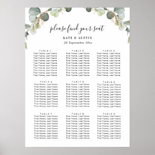 Eukalyptus-Hochzeitskarte Poster