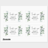 Eukalyptus-Hochzeitslabel Rechteckiger Aufkleber (Blatt)