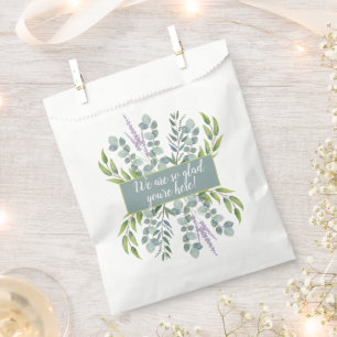 Eukalyptus-Hochzeitsnachricht 'Wir freuen uns, das Geschenktütchen