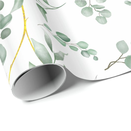 Eukalyptus-Hochzeitspapier Geschenkpapier (Rolleneckpunkt)