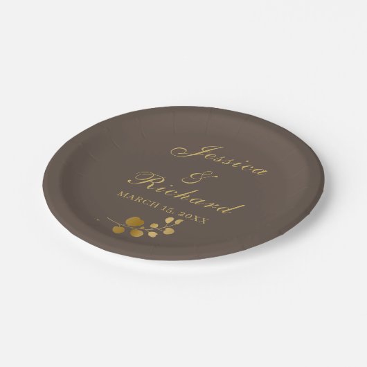 Eukalyptus-Hochzeitspapier-Teller Pappteller (Schrägansicht)