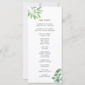 Eukalyptus-Hochzeitsprogramm (Rückseite)