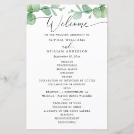 Eukalyptus-Hochzeitsprogramm | Botanische Freiluft