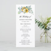 Eukalyptus-Hochzeitsprogramm für Aquarellsonnenblu Programm (Stehend Vorderseite)