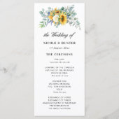 Eukalyptus-Hochzeitsprogramm für Aquarellsonnenblu Programm (Vorderseite)