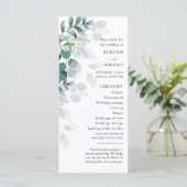 Eukalyptus-Hochzeitsprogramm für Elegantes Aquarel (Stehend Vorderseite)