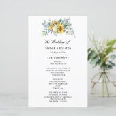 Eukalyptus-Hochzeitsprogramm für rustikale Sonnenb (Stehend Vorderseite)