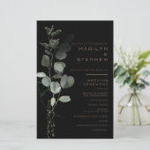 Eukalyptus-Hochzeitsprogramm für Schwarze formale (Stehend Vorderseite)