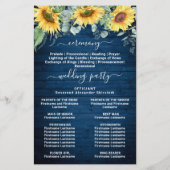 Eukalyptus-Hochzeitsprogramm für Sonnenblumen (Rückseite)