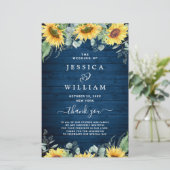 Eukalyptus-Hochzeitsprogramm für Sonnenblumen (Stehend Vorderseite)