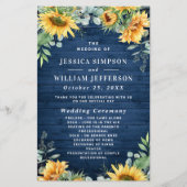 Eukalyptus-Hochzeitsprogramm für Sonnenblumen (Vorderseite)
