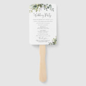 Eukalyptus-Hochzeitsprogramm-Handfächer Fächer (Rückseite)