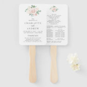 Eukalyptus-Hochzeitsprogramm in Rosa-Dusty-Rose Fächer (Vorne und Hinten)