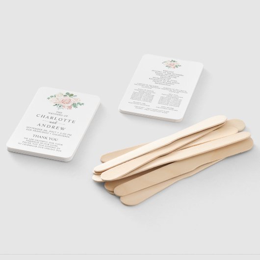 Eukalyptus-Hochzeitsprogramm in Rosa-Dusty-Rose Fächer (Non-assembled)