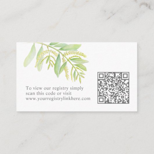 Eukalyptus-Hochzeitsregister Begleitkarte (Rückseite)