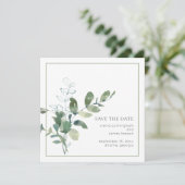 Eukalyptus-Hochzeitssache für Wasserfarben speiche Save The Date (Stehend Vorderseite)
