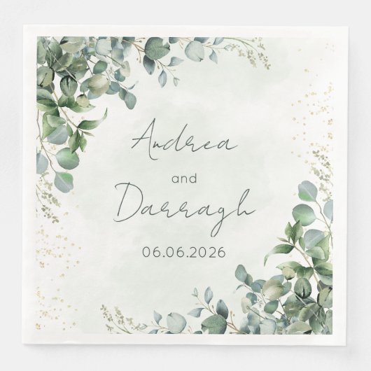 Eukalyptus Hochzeitsservietten 1001A Serviette (Vorderseite)