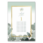 Eukalyptus Hochzeitsstichtabelle Tischnummer (Rückseite)