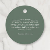 Eukalyptus-Hochzeitsstiftung Wasserfarbe Geschenkanhänger (Rückseite)