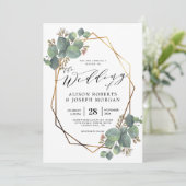 Eukalyptus-Hochzeitsszenario Einladung (Stehend Vorderseite)