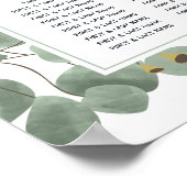 Eukalyptus-Hochzeitstabelle für Wasserfarben Poster (Ecke)