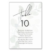 Eukalyptus-Hochzeitstabelle Tischnummer (Vorderseite)