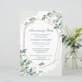 Eukalyptus Hochzeitstag Party Einladung (Stehend Vorderseite)