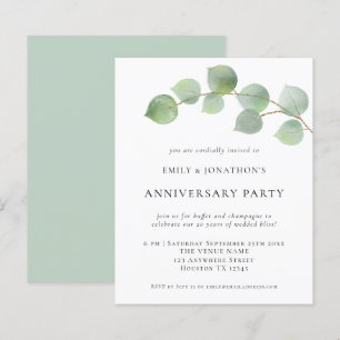 Eukalyptus-Hochzeitstag Party Einladung