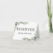 Eukalyptus-Hochzeitstichtafel Karte (Rückseite)