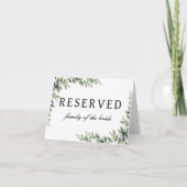 Eukalyptus-Hochzeitstichtafel Karte (Vorderseite)
