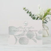 Eukalyptus-Hochzeitstiefeldbeilage Begleitkarte (Stehend Vorderseite)