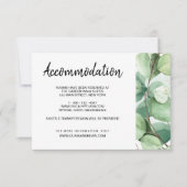Eukalyptus Hochzeitsunterkünfte Einladung (Vorderseite)
